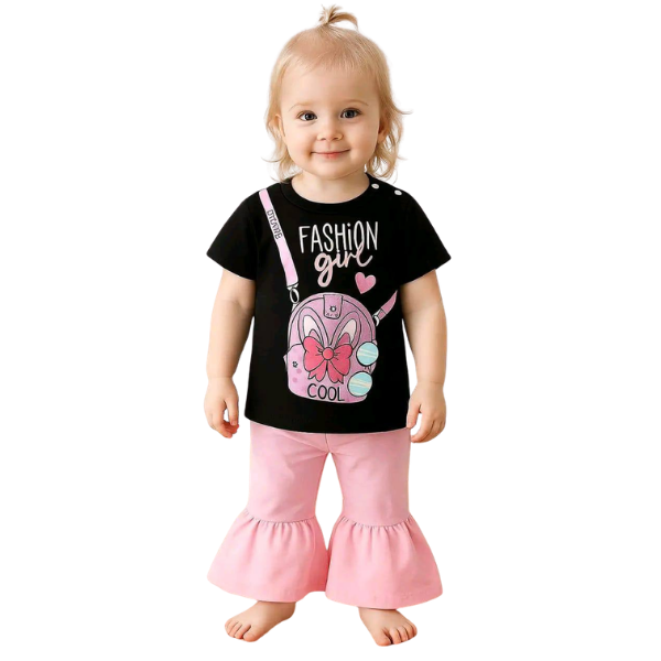 Grilsl T-shrit & Long pant Set