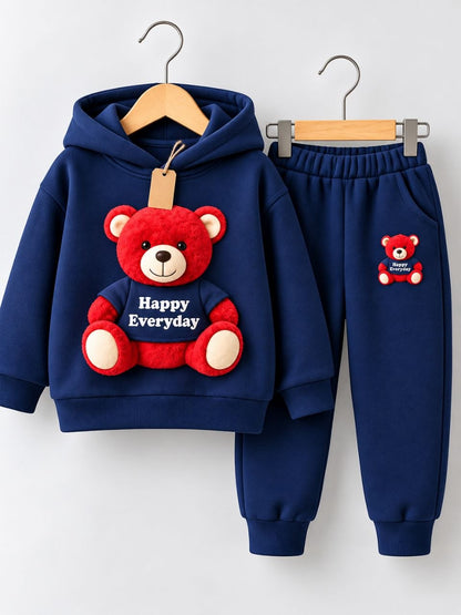 🧸 Cute Teddy Bear Winter Hoodie & Jogger Set (1yrs-12yrs)