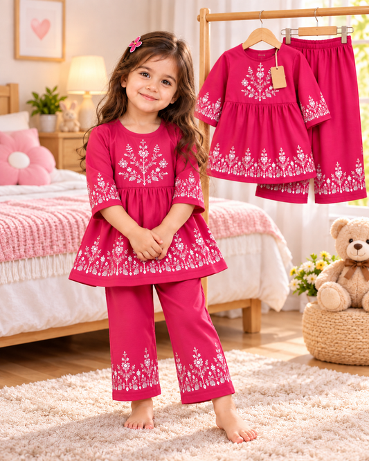 🌸 Cosy Pink Floral Outfit Playroom Scene (1yrs-12yrs)