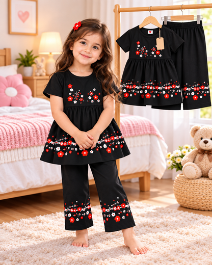 Cozy Floral Outfit Bedroom Portrait (1yrs-12yrs)