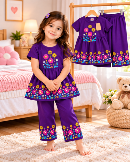 Little Girl’s Floral Bedroom Outfit(1yrs-12yrs)