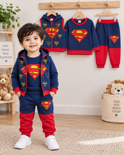 Superman Print Kids 3-Piece Hoodie Set  (1yrs-12yrs) BUY 1 SET — DELIVERY FREE!